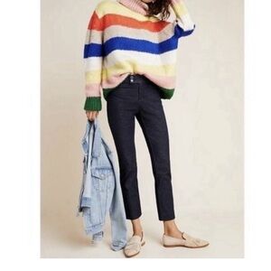 ANTHROPOLOGIE The Essential Slim‎ Denim Split Hem Trousers Sz 0P & 4P
